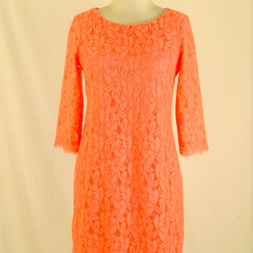 CORAL LACE SUMMER DRESS!  (NEVER WORN)!!